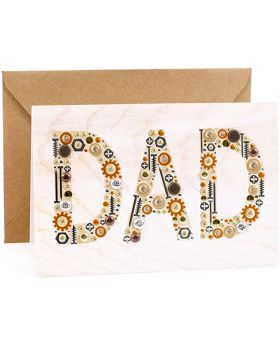 Wood Fathers Day Card or Birthday Card for Dad (Nuts and Bolts)