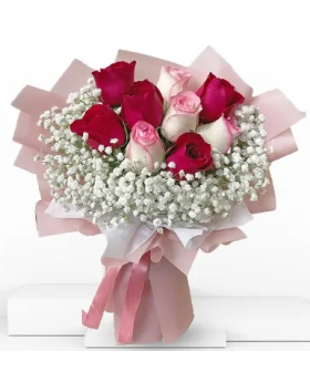 Red & Pink Roses Bouquet