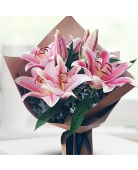 Bouquet Of Pink Lilies