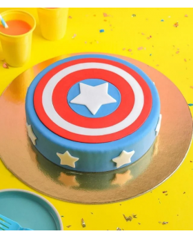 Captain America Blue and Red Cake