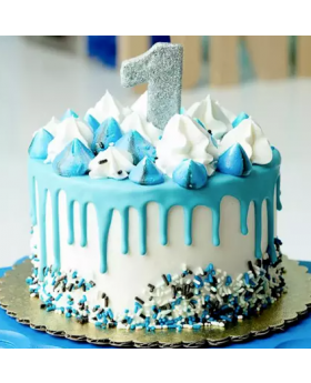 First Birthday Special blue Velvet Cake