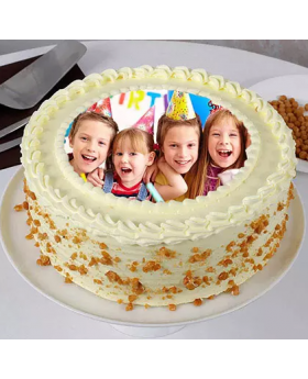 Butterscotch Birthday Photo Cake