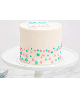 Polka Dots Gender Reveal Cake
