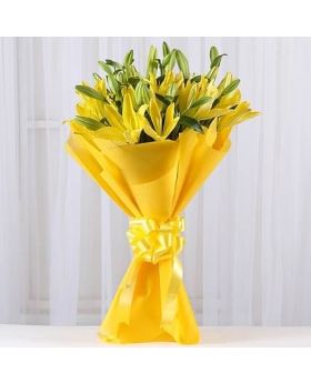 BRIGHT YELLOW ASIATIC LILIES