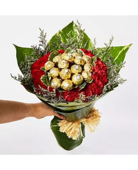 Delightful Carnations N Ferrero Rocher Bouquet