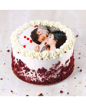 Velvety Photo Cake For Anniversary