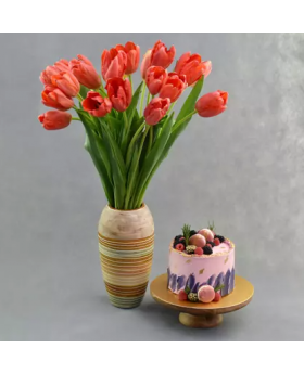 French Tulips and Delicious Cake