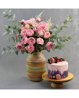 Floral Firdaus With Cake