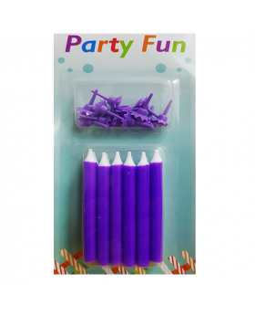 12 PCS ADORABLE PURPLE BIRTHDAY CANDLES